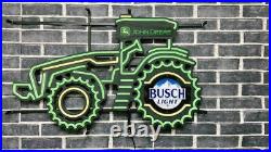 New John Deere Farmer Tractor Busch Light LED Neon Sign Light Lamp With Dimmer