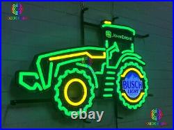 New John Deere Farmer Tractor Busch Light LED Neon Sign Light Lamp With Dimmer