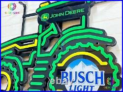 New John Deere Farmer Tractor Busch Light LED Neon Sign Light Lamp With Dimmer