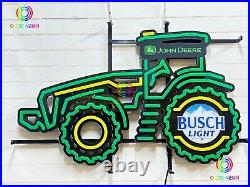 New John Deere Farmer Tractor Busch Light LED Neon Sign Light Lamp With Dimmer