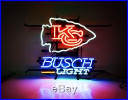 New Kansas City Chiefs Busch Light Beer Neon Light Sign 20x16