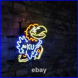 New Kansas Jayhawks Neon Sign Light Mascot Beer Bar Bistro Shop Window Wall Room