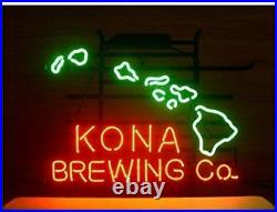 New Kona Brewing Company Hawaii Neon Light Sign 20x16 Man Cave Glass Gift Beer