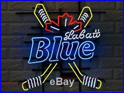 New Labatt Blue Beer Hockey Sticks Light Lamp Neon Sign 24x20