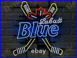 New Labatt Blue Hockey Sticks Lamp Neon Light Sign 24x20 Beer Handmade Glass