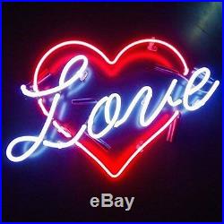 New Love Heart Beer Bar Neon Light Sign 17x14
