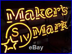 New Maker's Mark Whiskey Beer Logo Bar Neon Light Sign 20x16