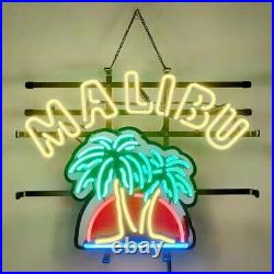 New Malibu Beer HD ViVid Neon Sign 20x16 Light Visual Bar Club Poster Decor