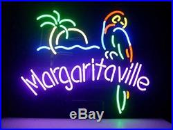 New Margaritaville Palm Tree Parrot Beer Bar Neon Light Sign 17x14