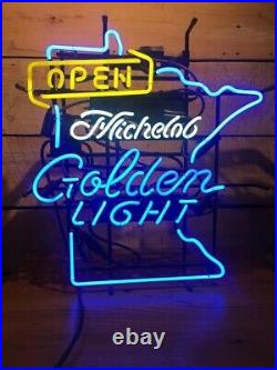 New Michelob Golden Light Open Neon Light Sign 24x20 Beer Lamp Wall Decor Tube