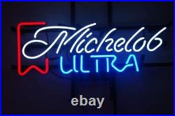 New Michelob Ultra Neon Light Sign 17x14 Lamp Beer Cave Gift Bar Real Glass