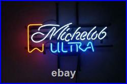New Michelob Ultra Neon Light Sign 20x16 Lamp Beer Bar Real Glass Windows