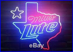 New Miller Lite Texas Star Beer Neon Sign 19x15