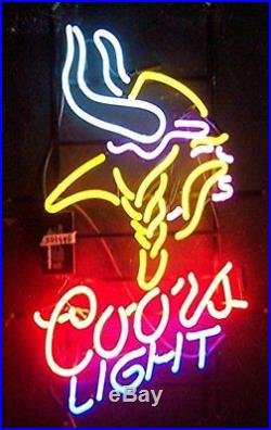 New Minnesota Vikings Coors Light Beer Neon Sign 19x15 Ship From USA