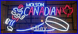 New Molson Canadian Hockey Bar Beer Light Lamp Neon Sign 24x20