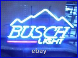 New Mountain Busch Light 17x14 Lamp Neon Sign Beer Bar Real Glass Store Gift