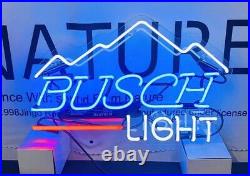 New Mountain Busch Light Acrylic 20x16 Neon Sign Lamp Beer Bar Wall Decor