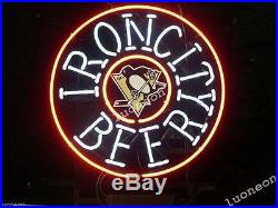 New NHL Pittsburgh Penguins Iron City Beer Bar Real Neon Light Sign FAST SHIP