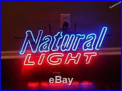 New Natural Light HANDCRAFTED REAL GLASS BEER BAR NEON LIGHT SIGN Fast Free Ship