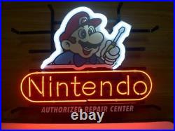 New Nintendo Repair Center Neon Light Sign 17x14 Man Cave Game Real Glass