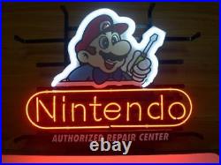 New Nintendo Repair Center Neon Light Sign 20x16 Man Cave Game Real Glass