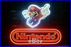 New Nintendo Super Mario Neon Light Sign 17x14 Beer Cave Gift Lamp Bar