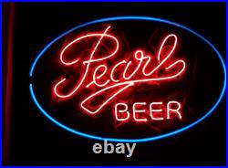 New Pearl Brewing Beer Neon Light Sign 17x12 Lamp Bar Handmade Glass Windows
