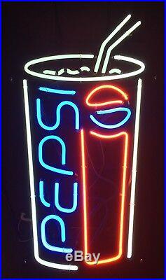 New Pepsi Drink Beer Pub Neon Sign 28x15 Everbrite Made in USA 1992