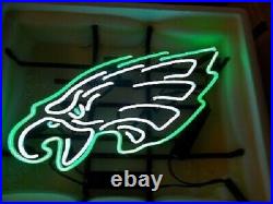 New Philadelphia Eagles Neon Light Sign 20x16 Beer Cave Gift Lamp Real Glass