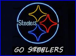 New Pittsburgh Steelers Go Steelers Neon Light Sign 17x14 Lamp Beer Real Glass