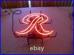 New Rainier Beer Big R Neon Light Sign 17x14 Lamp Bar Real Glass Wall Decor