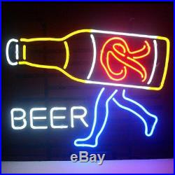 New Rainier Beer Walker Neon Light Sign 24x20 Real Glass Bar Decor Man Cave