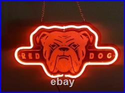 New Red Dog 3D Carved Acrylic Neon Light Sign 17x14 Beer Lamp Bar Real Glass