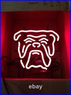 New Red Dog Bulldog Beer Neon Light Sign 17x14 Glass Decor Lamp Windows