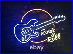 New Rock Roll Guitar Neon Light Sign 20x16 Beer Man Cave Artwork Lamp