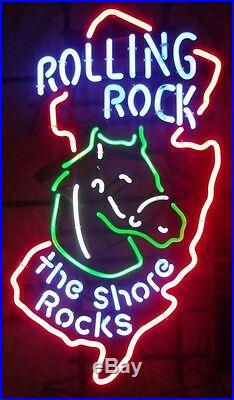 New Rolling Rock EXTRA PALE 33 The Shore Rocks Beer Neon Sign 24x20