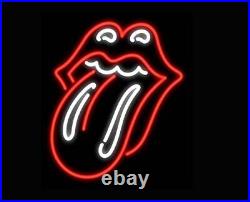 New Rolling Stones 17x14 Neon Light Sign Lamp Beer Bar Wall Decor Glass