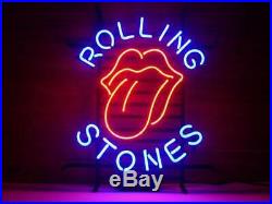 New Rolling Stones Neon Light Sign 20x16 Beer Bar Man Cave Artwork Glass