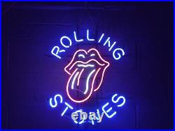 New Rolling Stones Tongue 17x14 Neon Light Sign Lamp Beer Bar Tube Glass