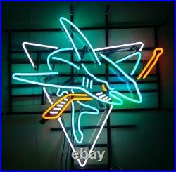 New San Jose Sharks Neon Light Sign 20x16 Beer Bar Lamp Artwork