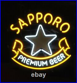 New Sapporo Imported Beer Seafood Neon Light Sign 20x16 Bar Lamp Glass Decor New Sapporo Imported Beer Seafood Neon Light Sign 20x16 Bar Lamp Glass Decor