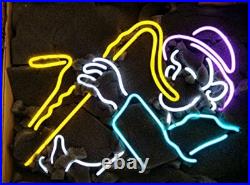 New Saxophone Man Neon Light Sign 24x20 Lamp Poster Real Glass Beer Bar