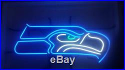 New Seattle Seahawks Logo Neon Light Sign 17x14 Beer Cave Gift Lamp