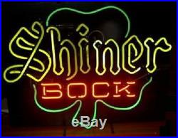 New Shiner Bock Clover Texas Beer Bar Pub Light Lamp Neon Sign 20x16