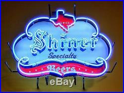 New Shiner Specialty Texas Lamp Open Beer Neon Light Sign 24X20