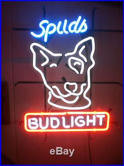 New Spuds MacKenzie Bud Light Budweiser Beer Neon Sign 20x16