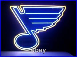 New St. Louis Blues Neon Light Sign 20x16 Beer Cave Gift Real Glass Artwork