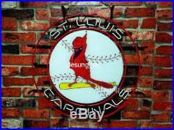 New St Louis Cardinals Logo Beer Light Lamp Pub Bar Neon Sign 24x24