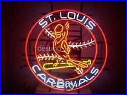 New St Louis Cardinals Logo Light Lamp Bar Beer Man Cave Neon Sign 24x24