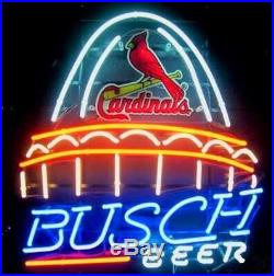 New St. Louis Cardinals Stadium Busch Real Glass Beer Neon Light Sign 24x20